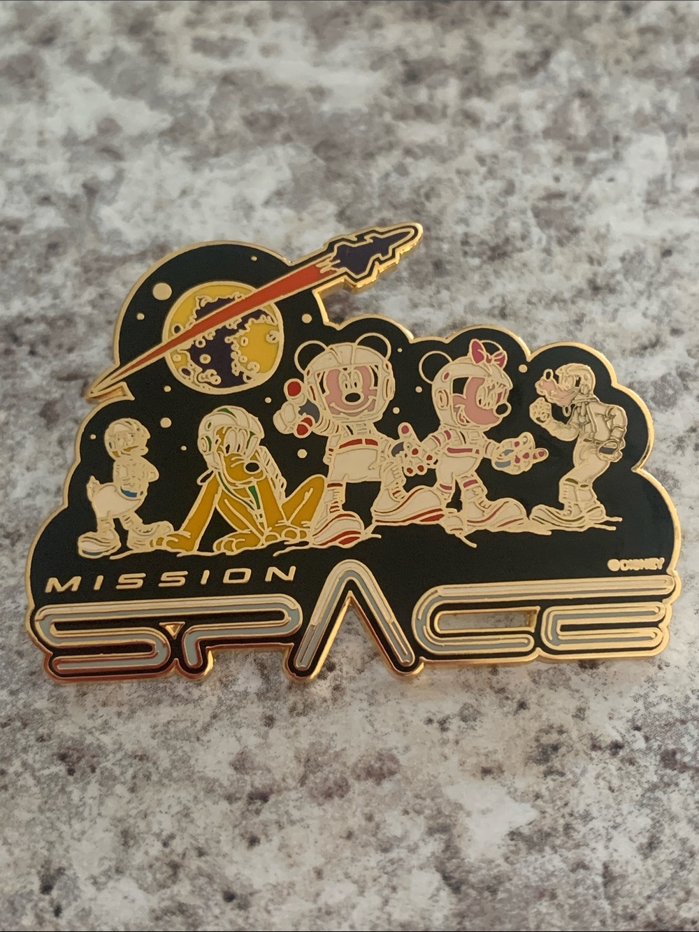 2003 Disney WDW Mission Space EPCOT Pin Fab 5 Mickey Minnie Goofy Donald Pluto